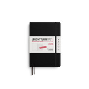 Wochenkalender & Notizbuch Medium A5 schwarz 2026