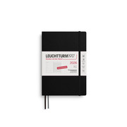 Wochenkalender & Notizbuch Medium A5 schwarz 2026