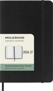 Moleskine Wochen-Notizkalender P / A6 Schwarz Juli-Dezember 2026 / 2027