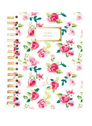 Hard Bound Journal: Pretty Floral Take Notes - Hardcover-Notizbuch mit stabiler Ringbindung: Schön g